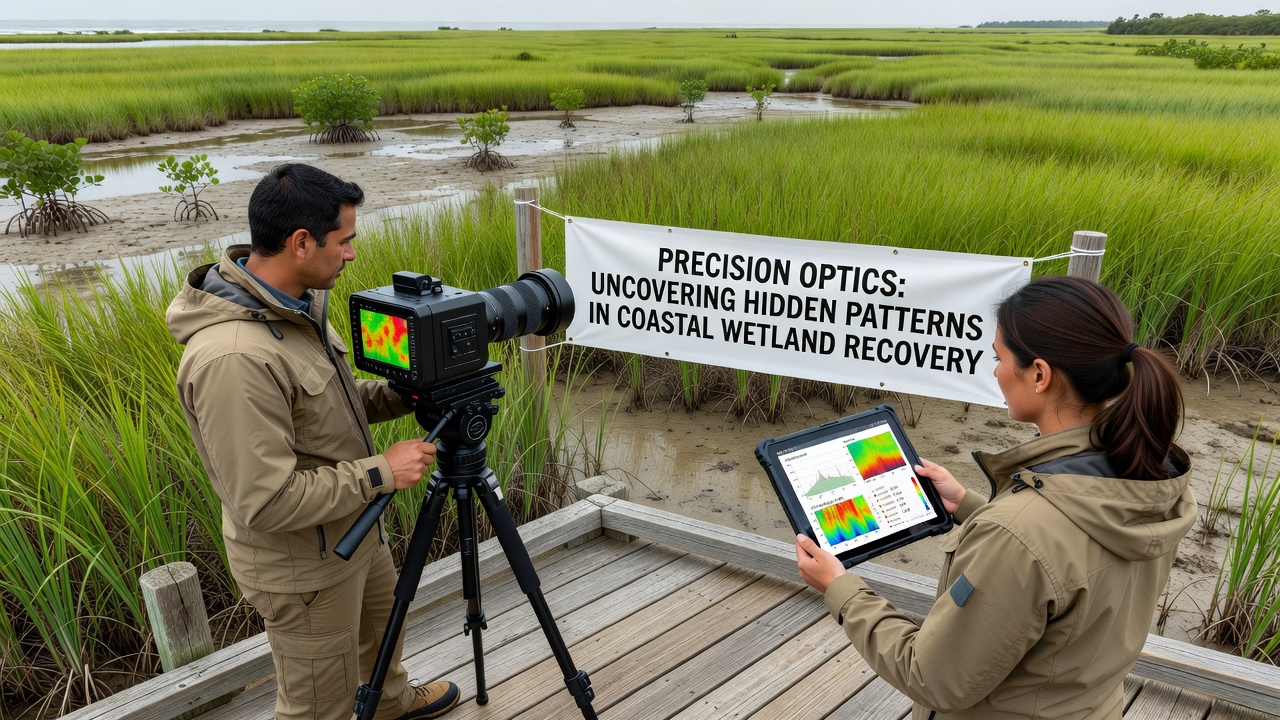 Detailed optical scan output showing vegetation health gradients in a recovering wetland zone